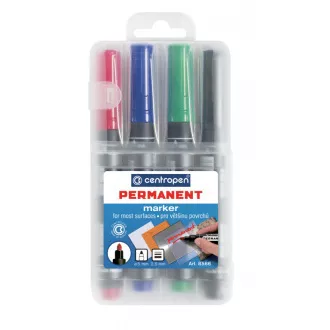 Značkovač Centropen 8566/4 permanent 4 barvy válcový hrot 2,5mm Značkovač Centropen 8566/4 permanent 4 barvy válcový hrot 2,5mm