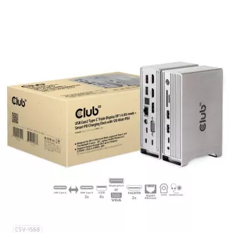 Club3D Dokovací stanice USB-C 12v1, 1xDP, 2xHDMI, 1xVGA, 2xUSB-C, 4xUSB, 1xRJ45, 1x3.5mm, šedá Club3D Dokovací stanice USB-C 12v1, 1xDP, 2xHDMI, 1xVGA, 2xUSB-C, 4xUSB, 1xRJ45, 1x3.5mm, šedá