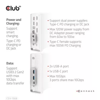 Club3D Dokovací stanice USB-C 12v1, 1xDP, 2xHDMI, 1xVGA, 2xUSB-C, 4xUSB, 1xRJ45, 1x3.5mm, šedá Club3D Dokovací stanice USB-C 12v1, 1xDP, 2xHDMI, 1xVGA, 2xUSB-C, 4xUSB, 1xRJ45, 1x3.5mm, šedá