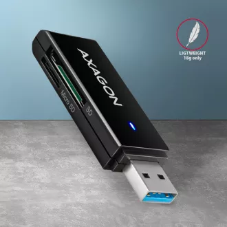 AXAGON CRE-S2N, USB-A 3.2 Gen 1 - SUPERSPEED čtečka karet, 2-slot & lun SD/microSD, podpora UHS-I AXAGON CRE-S2N, USB-A 3.2 Gen 1 - SUPERSPEED čtečka karet, 2-slot & lun SD/microSD, podpora UHS-I