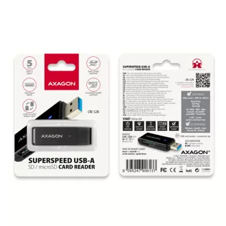 AXAGON CRE-S2N, USB-A 3.2 Gen 1 - SUPERSPEED čtečka karet, 2-slot & lun SD/microSD, podpora UHS-I AXAGON CRE-S2N, USB-A 3.2 Gen 1 - SUPERSPEED čtečka karet, 2-slot & lun SD/microSD, podpora UHS-I