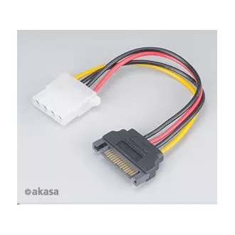 AKASA kabel SATA redukce napájení na 4pin Molex, 15cm, 2ks v balení AKASA kabel SATA redukce napájení na 4pin Molex, 15cm, 2ks v balení