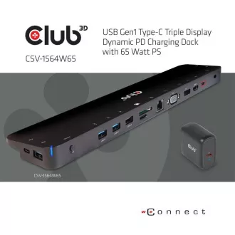 Club3D Dokovací stanice USB-C 14v1, 1xDP, 1xHDMI, 1xVGA, 2xUSB-C, 5xUSB, čtečka SD karet, černá Club3D Dokovací stanice USB-C 14v1, 1xDP, 1xHDMI, 1xVGA, 2xUSB-C, 5xUSB, čtečka SD karet, černá