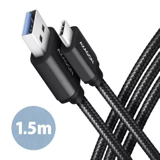 AXAGON BUCM3-AM15AB, SPEED kabel USB-C <-> USB-A, 1.5m, USB 3.2 Gen 1, 3A, ALU, oplet, černý AXAGON BUCM3-AM15AB, SPEED kabel USB-C <-> USB-A, 1.5m, USB 3.2 Gen 1, 3A, ALU, oplet, černý