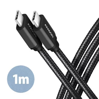 AXAGON BUCM3-CM10AB, SPEED kabel USB-C <-> USB-C, 1m, USB 3.2 Gen 1, PD 60W 3A, ALU, oplet, černý AXAGON BUCM3-CM10AB, SPEED kabel USB-C <-> USB-C, 1m, USB 3.2 Gen 1, PD 60W 3A, ALU, oplet, černý