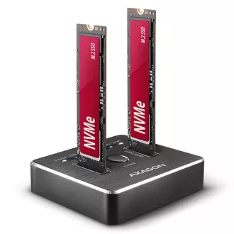 AXAGON ADSA-M2C, USB-C 10Gbps dokovací stanice pro 2× M.2 NVMe SSD s funkcí klonování