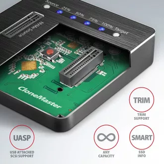 AXAGON ADSA-M2C, USB-C 10Gbps dokovací stanice pro 2× M.2 NVMe SSD s funkcí klonování