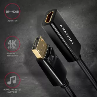 AXAGON RVD-HI14N, DisplayPort -> HDMI 1.4 redukce / adaptér, 4K/30Hz AXAGON RVD-HI14N, DisplayPort -> HDMI 1.4 redukce / adaptér, 4K/30Hz