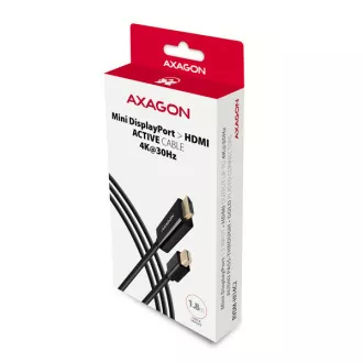 AXAGON RVDM-HI14C2, Mini DisplayPort -> HDMI 1.4 redukce / kabel 1.8 m, 4K/30Hz AXAGON RVDM-HI14C2, Mini DisplayPort -> HDMI 1.4 redukce / kabel 1.8 m, 4K/30Hz