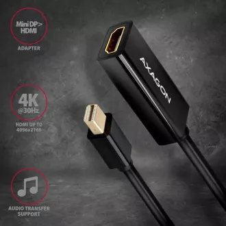 AXAGON RVDM-HI14N, Mini DisplayPort -> HDMI 1.4 redukce / adaptér, 4K/30Hz