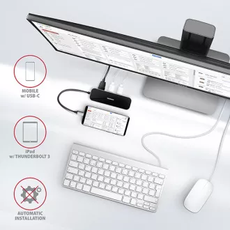 AXAGON HMC-6GL, USB 3.2 Gen 1 hub, porty 3x USB-A, HDMI 4k/30Hz, RJ-45 GLAN, PD 100W, kabel USB-C 20cm AXAGON HMC-6GL, USB 3.2 Gen 1 hub, porty 3x USB-A, HDMI 4k/30Hz, RJ-45 GLAN, PD 100W, kabel USB-C 20cm