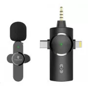 Viking bezdrátový mikrofon s klipem M360, konektor USB-C / Lightning / 3, 5 mm jack