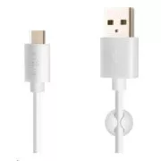 Fixed datový a nabíjecí kabel, USB-A -> USB-C, 20 W, délka 1 m, bílá