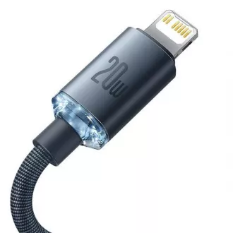 Baseus Crystal Shine Series nabíjecí, datový kabel USB-C Lightning 20W 1, 2m, černá