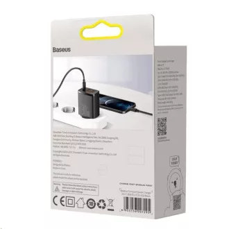 Baseus kompaktní rychlonabíjecí adaptér 2x USB-A, 1x Type-C 30W černá Baseus kompaktní rychlonabíjecí adaptér 2x USB-A, 1x Type-C 30W černá