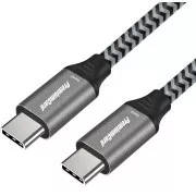 PREMIUMCORD Kabel USB-C (USB 3.2 Gen 2, 3A, 60W, 20Gbit/s) bavlněný oplet, 0, 5m