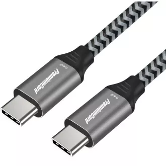 PREMIUMCORD Kabel USB-C (USB 3.2 Gen 2, 3A, 60W, 20Gbit/s) bavlněný oplet, 0, 5m PREMIUMCORD Kabel USB-C (USB 3.2 Gen 2, 3A, 60W, 20Gbit/s) bavlněný oplet, 0, 5m