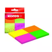 Bloček samolepící 40x50mm 4 neon barvy 4x50 listů Kores