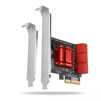 AXAGON PCES-SA6, PCIe řadič - 6x interní SATA 6G port, ASM1166, SP & LP AXAGON PCES-SA6, PCIe řadič - 6x interní SATA 6G port, ASM1166, SP & LP