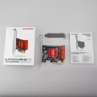 AXAGON PCES-SA6, PCIe řadič - 6x interní SATA 6G port, ASM1166, SP & LP AXAGON PCES-SA6, PCIe řadič - 6x interní SATA 6G port, ASM1166, SP & LP