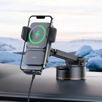 Baseus Wisdom Auto Alignment držák s bezdrátovým nabíjením 15W, černá Baseus Wisdom Auto Alignment držák s bezdrátovým nabíjením 15W, černá