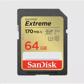 SanDisk SDXC karta 64GB Extreme (170 MB/s Class 10, UHS-I U3 V30) SanDisk SDXC karta 64GB Extreme (170 MB/s Class 10, UHS-I U3 V30)