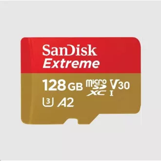 SanDisk micro SDXC karta 128GB Extreme (190 MB/s Class 10, UHS-I U3 V30) + adaptér SanDisk micro SDXC karta 128GB Extreme (190 MB/s Class 10, UHS-I U3 V30) + adaptér
