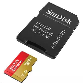SanDisk micro SDXC karta 128GB Extreme (190 MB/s Class 10, UHS-I U3 V30) + adaptér SanDisk micro SDXC karta 128GB Extreme (190 MB/s Class 10, UHS-I U3 V30) + adaptér