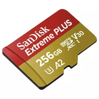SanDisk micro SDXC karta 256GB Extreme PLUS (200 MB/s Class 10, UHS-I U3 V30) + adaptér SanDisk micro SDXC karta 256GB Extreme PLUS (200 MB/s Class 10, UHS-I U3 V30) + adaptér