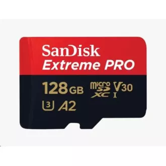 SanDisk micro SDXC karta 128GB Extreme PRO (200 MB/s Class 10, UHS-I U3 V30) + adaptér SanDisk micro SDXC karta 128GB Extreme PRO (200 MB/s Class 10, UHS-I U3 V30) + adaptér