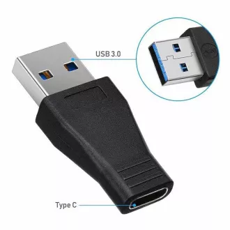 PremiumCord USB redukce USB 3.0 A - USB-C (M/F), černá PremiumCord USB redukce USB 3.0 A - USB-C (M/F), černá