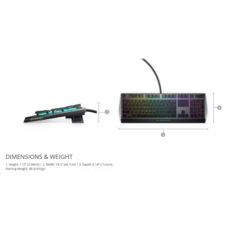 DELL Alienware 510K Low-profile RGB Mechanical Gaming Keyboard - AW510K (Dark Side of the Moon) DELL Alienware 510K Low-profile RGB Mechanical Gaming Keyboard - AW510K (Dark Side of the Moon)