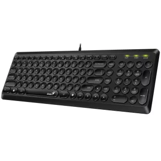 GENIUS klávesnice Slimstar Q200/ Drátová/ USB/ černá/ retro design/ CZ+SK layout GENIUS klávesnice Slimstar Q200/ Drátová/ USB/ černá/ retro design/ CZ+SK layout