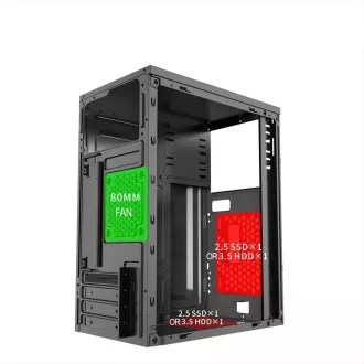 1stCOOL skříň STEP 4, micro tower, AU, USB 3.0, bez zdroje, černá 1stCOOL skříň STEP 4, micro tower, AU, USB 3.0, bez zdroje, černá