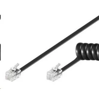 PremiumCord Kabel telefonní sluchátkový kroucený 4 žíly 4m - černý PremiumCord Kabel telefonní sluchátkový kroucený 4 žíly 4m - černý