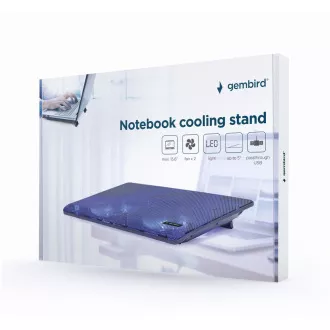 GEMBIRD Podstavec pod notebook NBS-2F15-05, pro notebooky do 15, 6", LED, černý GEMBIRD Podstavec pod notebook NBS-2F15-05, pro notebooky do 15, 6", LED, černý