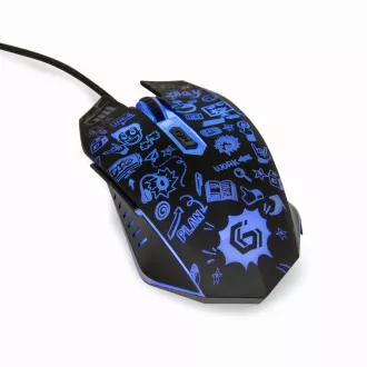 GEMBIRD myš MUS-6B-GRAFIX-01, černá s grafickým potiskem, USB GEMBIRD myš MUS-6B-GRAFIX-01, černá s grafickým potiskem, USB
