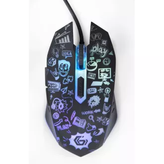 GEMBIRD myš MUS-6B-GRAFIX-01, černá s grafickým potiskem, USB GEMBIRD myš MUS-6B-GRAFIX-01, černá s grafickým potiskem, USB