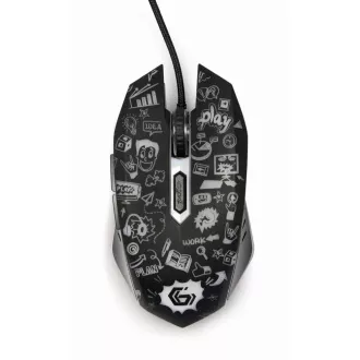 GEMBIRD myš MUS-6B-GRAFIX-01, černá s grafickým potiskem, USB GEMBIRD myš MUS-6B-GRAFIX-01, černá s grafickým potiskem, USB