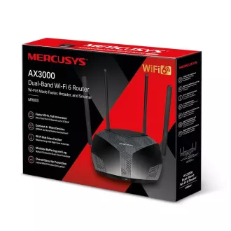 MERCUSYS MR80X WiFi6 router (AX3000, 2, 4GHz/5GHz, 3xGbELAN, 1xGbEWAN) MERCUSYS MR80X WiFi6 router (AX3000, 2, 4GHz/5GHz, 3xGbELAN, 1xGbEWAN)