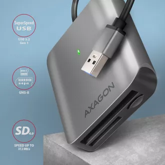 AXAGON CRE-S3, USB-A 3.2 Gen 1 - SUPERSPEED čtečka karet, 3-slot & lun SD/microSD/CF, podpora UHS-II AXAGON CRE-S3, USB-A 3.2 Gen 1 - SUPERSPEED čtečka karet, 3-slot & lun SD/microSD/CF, podpora UHS-II