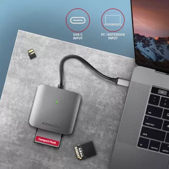 AXAGON CRE-S3C, USB-C 3.2 Gen 1 - SUPERSPEED čtečka karet, 3-slot & lun SD/microSD/CF, podpora UHS-II AXAGON CRE-S3C, USB-C 3.2 Gen 1 - SUPERSPEED čtečka karet, 3-slot & lun SD/microSD/CF, podpora UHS-II