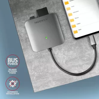 AXAGON CRE-S3C, USB-C 3.2 Gen 1 - SUPERSPEED čtečka karet, 3-slot & lun SD/microSD/CF, podpora UHS-II AXAGON CRE-S3C, USB-C 3.2 Gen 1 - SUPERSPEED čtečka karet, 3-slot & lun SD/microSD/CF, podpora UHS-II