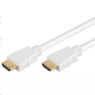 PremiumCord HDMI High Speed + Ethernet kabel, bílý, zlacené konektory, 5m PremiumCord HDMI High Speed + Ethernet kabel, bílý, zlacené konektory, 5m