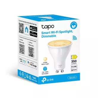 TP-Link Tapo L610 chytrá WiFi stmívatelná LED žárovka (bílá, 2700K, 350lm, 2, 4GHz, GU10) TP-Link Tapo L610 chytrá WiFi stmívatelná LED žárovka (bílá, 2700K, 350lm, 2, 4GHz, GU10)