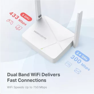 MERCUSYS MR20 WiFi5 router (AC750, 2, 4GHz/5GHz, 1x100Mb/s WAN, 2x100Mb/s LAN) MERCUSYS MR20 WiFi5 router (AC750, 2, 4GHz/5GHz, 1x100Mb/s WAN, 2x100Mb/s LAN)