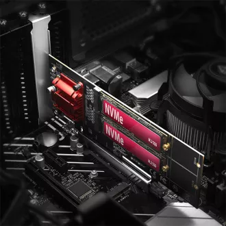 AXAGON PCEM2-ND, PCIe x8 řadič - 2x M.2 NVMe M-key slot, RAID, podpora desek bez bifurkace, vč. LP AXAGON PCEM2-ND, PCIe x8 řadič - 2x M.2 NVMe M-key slot, RAID, podpora desek bez bifurkace, vč. LP