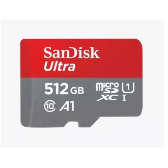 SanDisk MicroSDXC karta 512GB Ultra (150 MB/s, A1 Class 10 UHS-I) + adaptér SanDisk MicroSDXC karta 512GB Ultra (150 MB/s, A1 Class 10 UHS-I) + adaptér