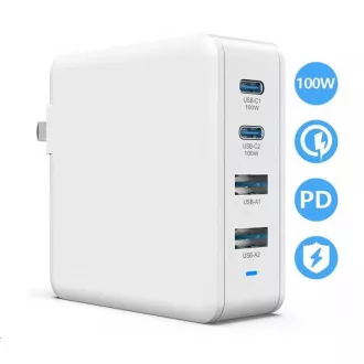 Viking nabíječka USB GaN 100W, podpora PD3.0 a QC4+, bílá Viking nabíječka USB GaN 100W, podpora PD3.0 a QC4+, bílá