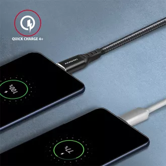 AXAGON BUCM-CM10AB, HQ kabel USB-C <-> USB-C, 1m, USB 2.0, PD 60W 3A, ALU, oplet, černý AXAGON BUCM-CM10AB, HQ kabel USB-C <-> USB-C, 1m, USB 2.0, PD 60W 3A, ALU, oplet, černý